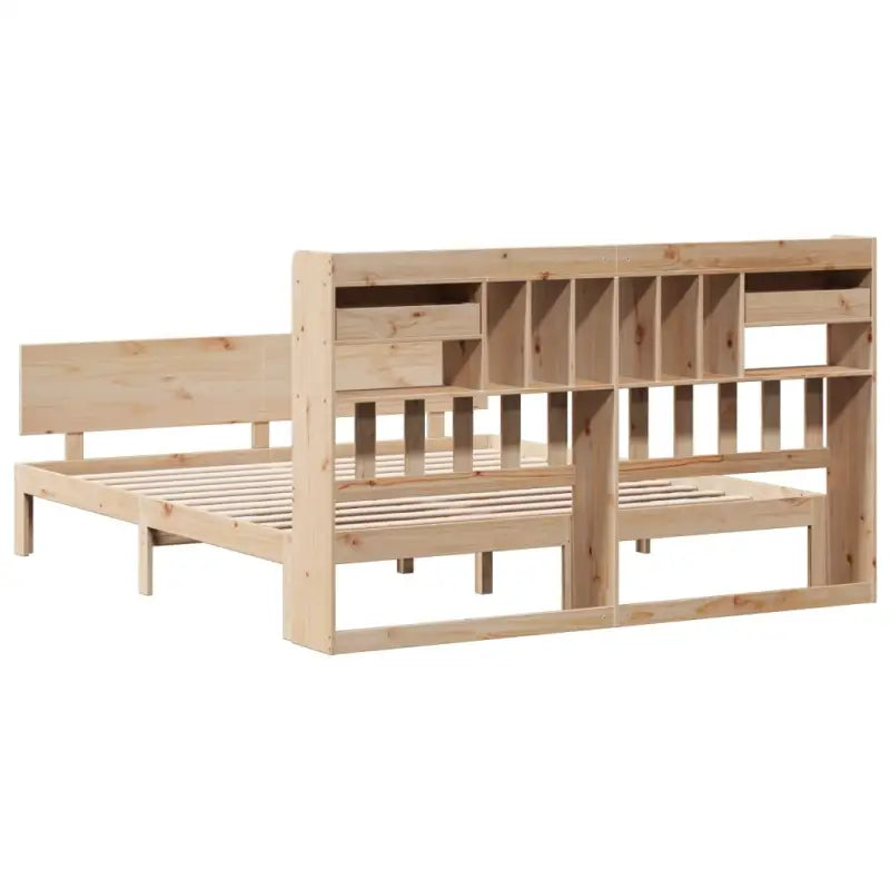 Boekenkastbed in massief grenenhout met perfecte totale afmetingen - Bedden & bedframes