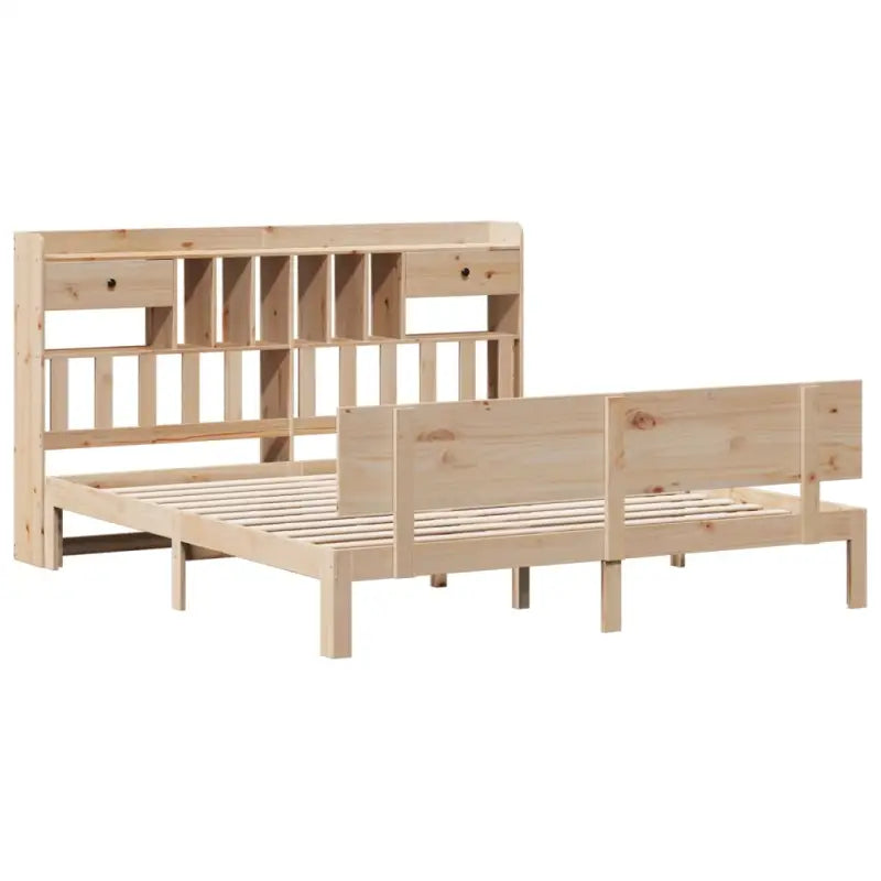 Boekenkastbed in massief grenenhout met perfecte totale afmetingen - Bedden & bedframes