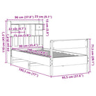 Boekenkastbed in massief grenenhout met ruime totale afmetingen - Bedden & bedframes