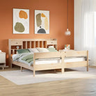Boekenkastbed in massief grenenhout met ruime totale afmetingen - Naturel / 200 x 200 cm - Bedden & bedframes