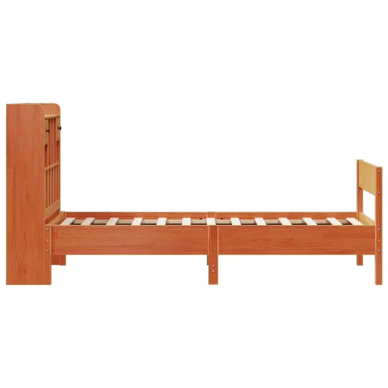 Boekenkastbed in massief grenenhout met ruime totale afmetingen - Bedden & bedframes