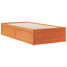 Boekenkastbed in massief grenenhout met uitgebreide totale afmetingen - Bedden & bedframes