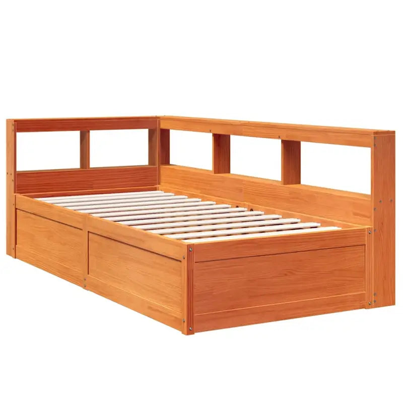 Boekenkastbed in massief grenenhout met uitgebreide totale afmetingen - Bedden & bedframes