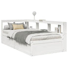 Boekenkastbed in massief grenenhout met uitgebreide totale afmetingen - Wit / 90 x 200 cm - Bedden & bedframes