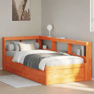 Boekenkastbed in massief grenenhout met uitgebreide totale afmetingen - Bedden & bedframes