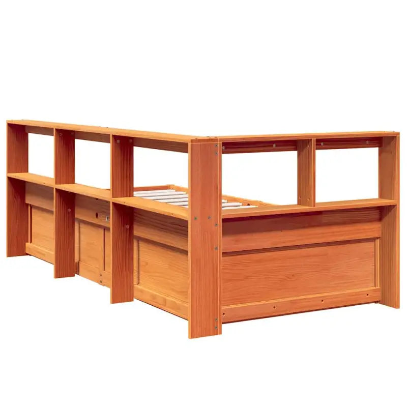 Boekenkastbed in massief grenenhout met uitgebreide totale afmetingen - Bedden & bedframes