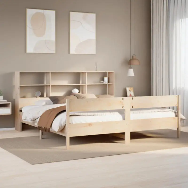 Boekenkastbed met massief grenenhout en ideale totale afmetingen - Naturel / 200 x 200 cm - Bedden & bedframes