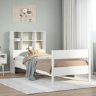Boekenkastbed met massief grenenhout en ideale totale afmetingen - Wit / 90 x 200 cm - Bedden & bedframes