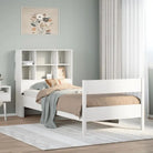 Boekenkastbed met massief grenenhout en ideale totale afmetingen - Wit / 90 x 190 cm - Bedden & bedframes