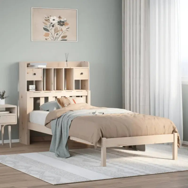 Boekenkastbed met massief grenenhout en optimale totale afmetingen - Naturel / 75 x 190 cm - Bedden & bedframes