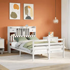 Boekenkastbed van massief grenenhout met comfortabele totale afmetingen - Wit / 135 x 190 cm - Bedden & bedframes