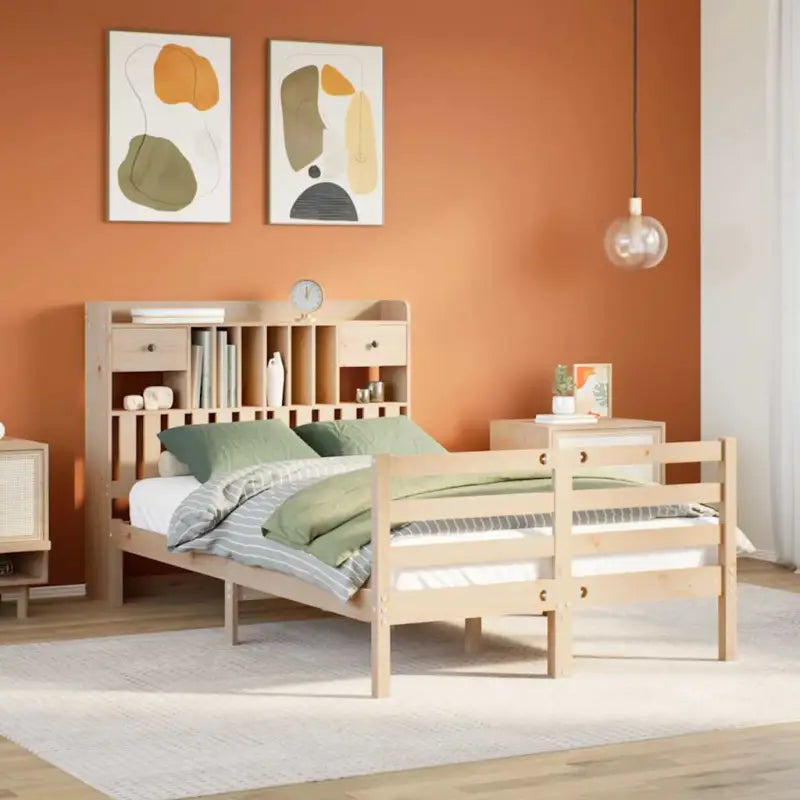 Boekenkastbed van massief grenenhout met comfortabele totale afmetingen - Naturel / 120 x 200 cm - Bedden & bedframes