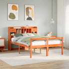 Boekenkastbed van massief grenenhout met grote totale afmetingen - Wasbruin / 160 x 200 cm - Bedden & bedframes