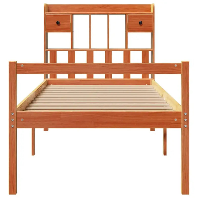 Boekenkastbed van massief grenenhout met grote totale afmetingen - Bedden & bedframes