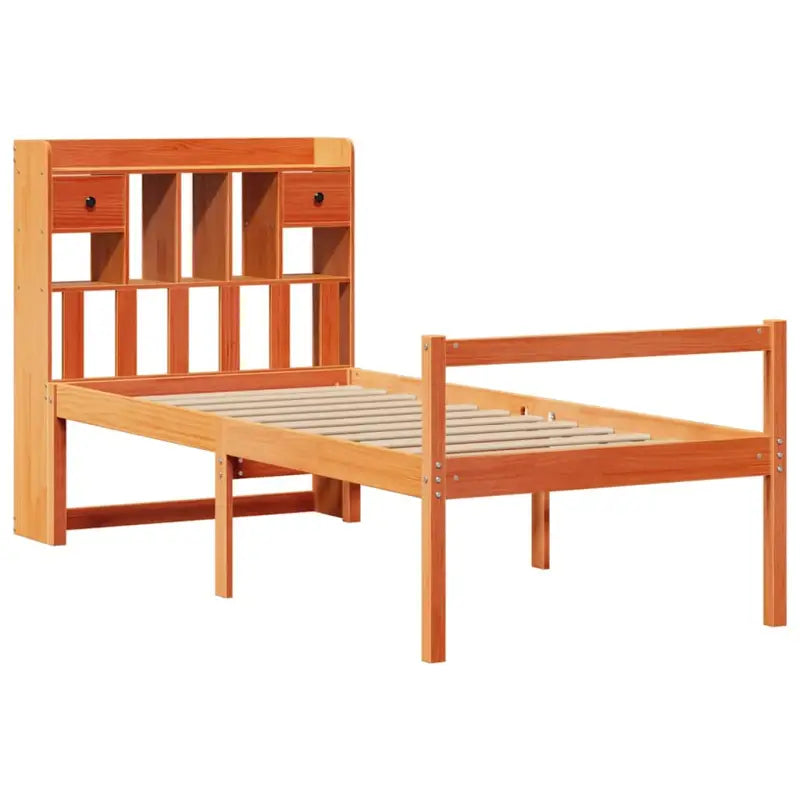 Boekenkastbed van massief grenenhout met grote totale afmetingen - Bedden & bedframes