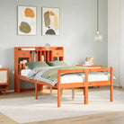 Boekenkastbed van massief grenenhout met grote totale afmetingen - Wasbruin / 135 x 190 cm - Bedden & bedframes