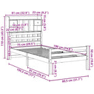 Boekenkastbed van massief grenenhout met ideale totale afmetingen - Bedden & bedframes