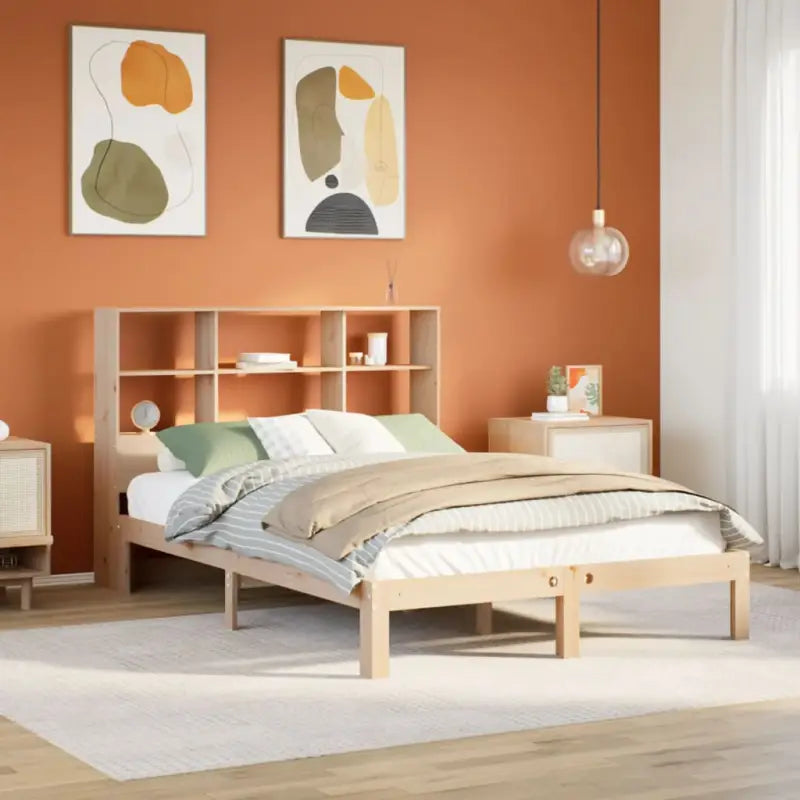 Boekenkastbed van massief grenenhout met ideale totale afmetingen - Naturel / 140 x 190 cm - Bedden & bedframes