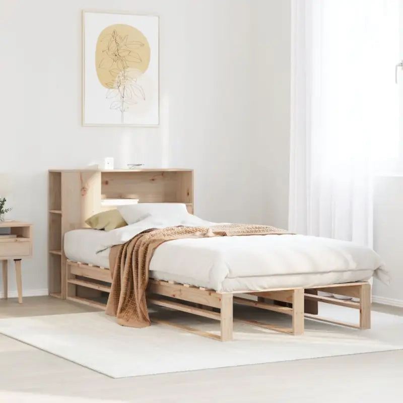 Boekenkastbed van massief grenenhout met ideale totale afmetingen - Bruin / 90 x 190 cm - Bedden & bedframes