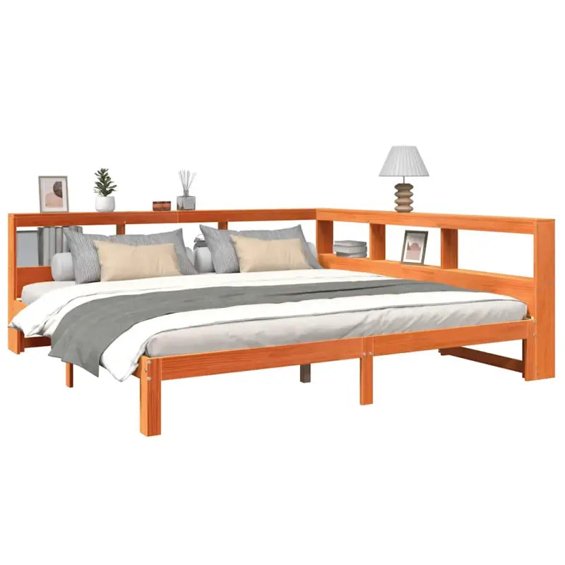 Boekenkastbed van massief grenenhout met ideale totale afmetingen - Bedden & bedframes