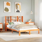 Boekenkastbed van massief grenenhout met ideale totale afmetingen - Wasbruin / 135 x 190 cm - Bedden & bedframes