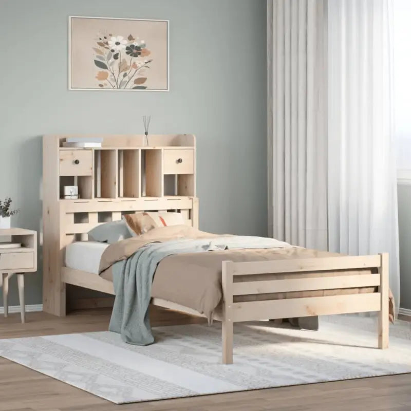Boekenkastbed van massief grenenhout met ideale totale afmetingen - Bedden & bedframes