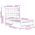 Boekenkastbed van massief grenenhout met ideale totale afmetingen - Bedden & bedframes