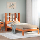 Boekenkastbed van massief grenenhout met ideale totale afmetingen - Wasbruin / 75 x 190 cm - Bedden & bedframes