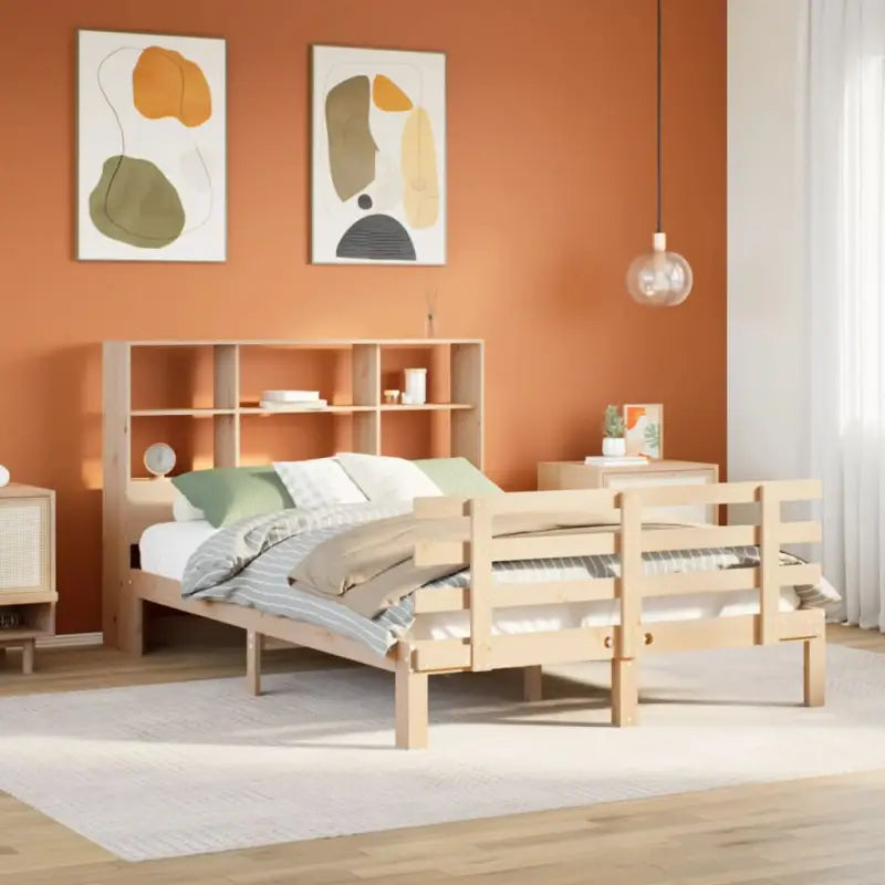 Boekenkastbed van massief grenenhout met ideale totale afmetingen - Naturel / 120 x 200 cm - Bedden & bedframes