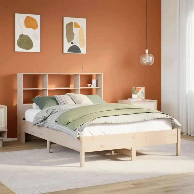 Boekenkastbed van massief grenenhout met ideale totale afmetingen - Naturel / 150 x 200 cm - Bedden & bedframes