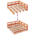 Boekenkastbed van massief grenenhout met ideale totale afmetingen - Bedden & bedframes