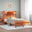 Boekenkastbed van massief grenenhout met ideale totale afmetingen - Wasbruin / 120 x 200cm - Bedden & bedframes