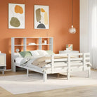 Boekenkastbed van massief grenenhout met ideale totale afmetingen - Wit / 160 x 200 cm - Bedden & bedframes
