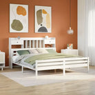 Boekenkastbed van massief grenenhout met ideale totale afmetingen - Wit / 200 x 200cm - Bedden & bedframes