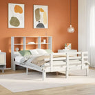 Boekenkastbed van massief grenenhout met ideale totale afmetingen - Wit / 150 x 200 cm - Bedden & bedframes