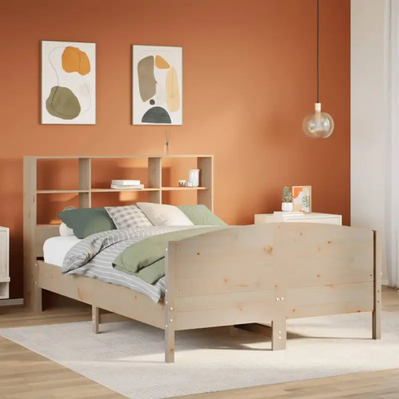 Boekenkastbed van massief grenenhout met optimale totale afmetingen - Naturel / 150 x 200 cm - Bedden & bedframes