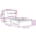 Boekenkastbed van massief grenenhout met optimale totale afmetingen - Bedden & bedframes