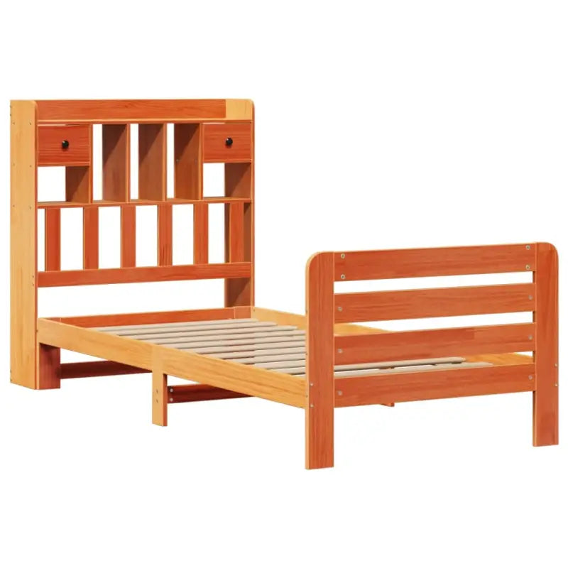 Boekenkastbed van massief grenenhout met optimale totale afmetingen - Bedden & bedframes
