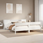 Boekenkastbed van massief grenenhout met optimale totale afmetingen - Wit / 200 x 200 cm - Bedden & bedframes