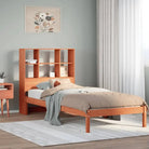 Boekenkastbed van massief grenenhout met optimale totale afmetingen - Wasbruin / 90 x 200 cm - Bedden & bedframes