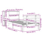 Boekenkastbed van massief grenenhout met optimale totale afmetingen - Bedden & bedframes