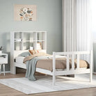 Boekenkastbed van massief grenenhout met optimale totale afmetingen - Wit / 90 x 200 cm - Bedden & bedframes