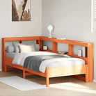 Boekenkastbed van massief grenenhout met optimale totale afmetingen - Wasbruin / 75 x 190 cm - Bedden & bedframes