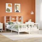 Boekenkastbed van massief grenenhout met optimale totale afmetingen - Wit / 160 x 200 cm - Bedden & bedframes