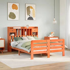 Boekenkastbed van massief grenenhout met optimale totale afmetingen - Wasbruin / 160 x 200 cm - Bedden & bedframes