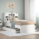 Boekenkastbed van massief grenenhout met optimale totale afmetingen - Wit / 75 x 190 cm - Bedden & bedframes
