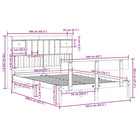 Boekenkastbed van massief grenenhout met optimale totale afmetingen - Bedden & bedframes