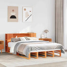Boekenkastbed van massief grenenhout met optimale totale afmetingen - Wasbruin / 150 x 200 cm - Bedden & bedframes