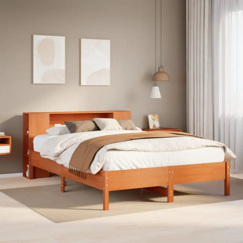 Boekenkastbed van massief grenenhout met optimale totale afmetingen - Bedden & bedframes