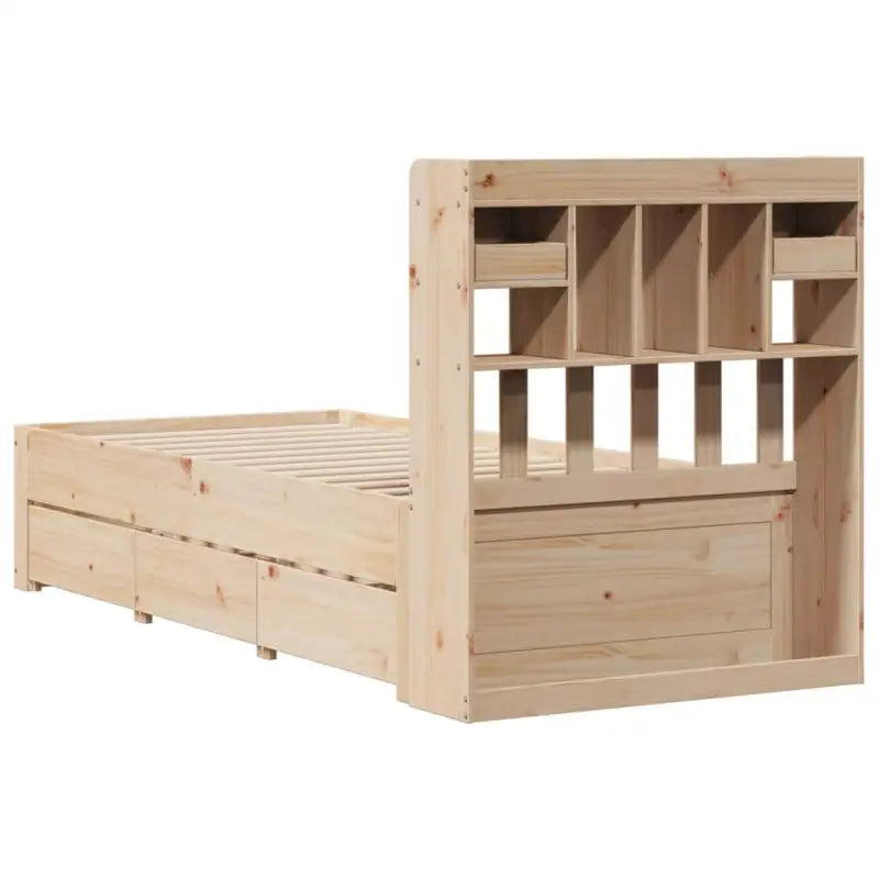 Boekenkastbed van massief grenenhout met optimale totale afmetingen - Bedden & bedframes